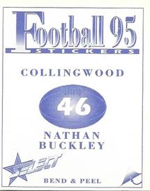 1995 Select AFL Stickers #46 Nathan Buckley Back